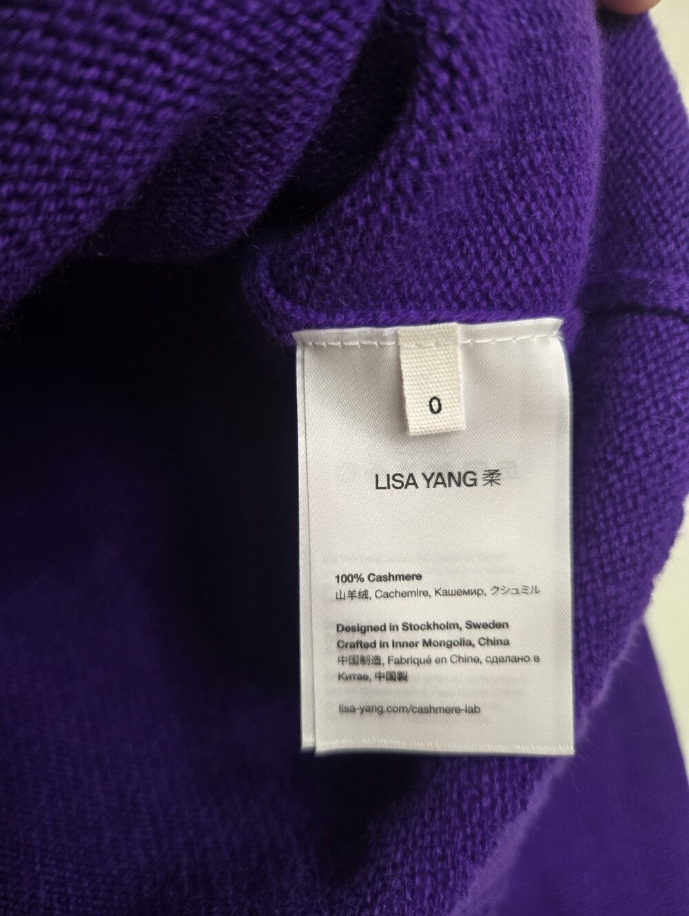 Lisa Yang Cashmere Bright Purple Crewneck Sweater, XS - Picture 7 of 9